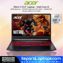Acer Repuestos Partes Laptops Costa Rica ACER NITRO 5 GAMING CORE i5 10ma NVIDIA GTX1650 8GB 256SSD 438   