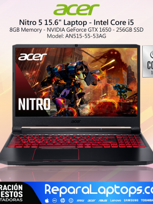 Repuestos Partes Laptops Costa Rica ACER NITRO 5 GAMING CORE i5 10ma NVIDIA GTX1650 8GB 256SSD 438 